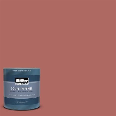 BEHR ULTRA 1 Qt PPU2 13 Colonial Brick Extra Durable Satin Enamel