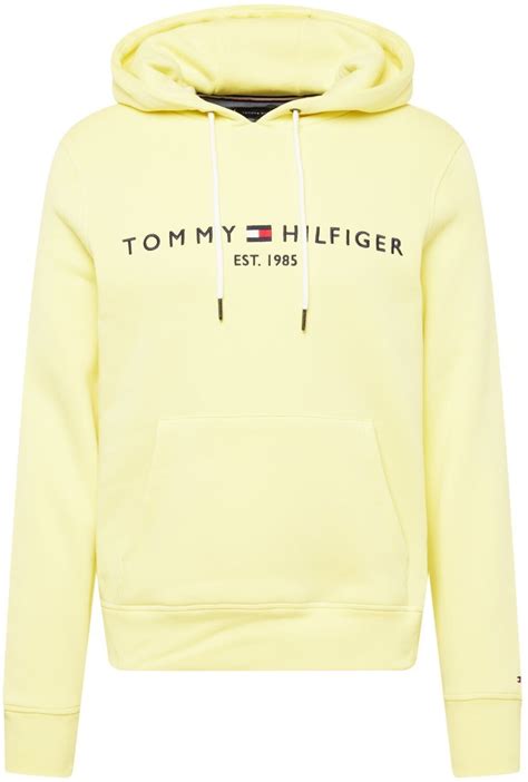 Tommy Hilfiger Organic Cotton Blend Logo Hoody Mw0mw11599 Yellow