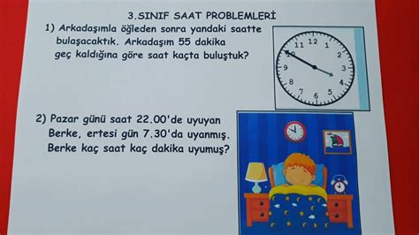 3 sınıf saat problemleri Zor problemler Bulbulogretmen 3sınıf saat