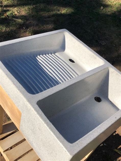 Washboard Utility Sink Concrete Blend Laundry Room Washbasin