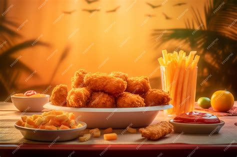 Premium Photo | A tasty chicken nugget meal