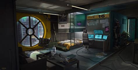 Pin by Quintin Saaiman on Art | Cyberpunk room interiors, Cyberpunk ...