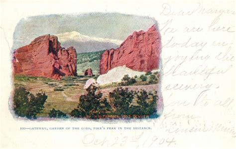 Vintage Postcard 1904 Gateway Garden Of The Gods Pikes Peak Denver