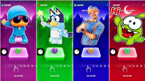 Pocoyo Vs Blippi Vs Bluey Bingo Vs Om Nom Tileshop Edm Rush Gameplay