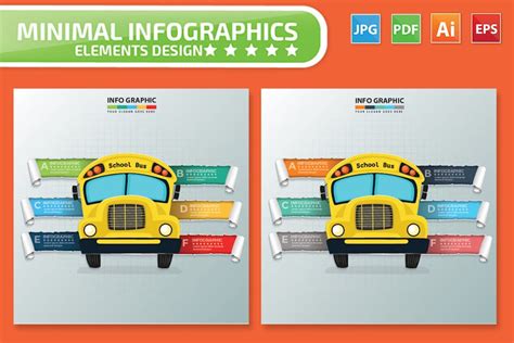 School Bus infographic Design - Design Template Place