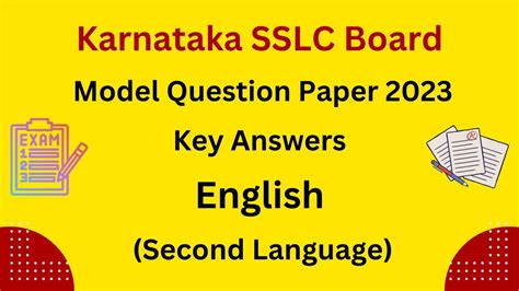 Karnataka Sslc Key Answers English Second Language Model Question