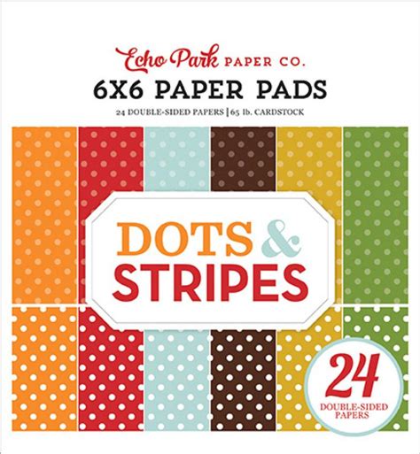 Echo Park Fall Dots And Stripes 6x6 Inch Paper Pad Ds20037