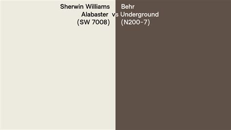 Sherwin Williams Alabaster Sw 7008 Vs Behr Underground N200 7 Side