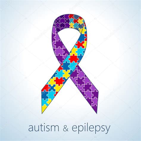 Vector Illustration Of Autism And Epilepsy Awareness Ribbon Stock