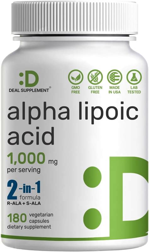 Amazon Nutricost Alpha Lipoic Acid Mg Per Serving Capsules