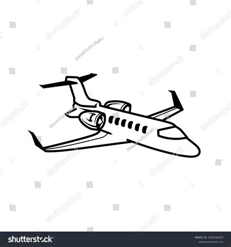 Simple Airplane Line Art Airplane Vector เวกเตอร์สต็อก ปลอดค่า