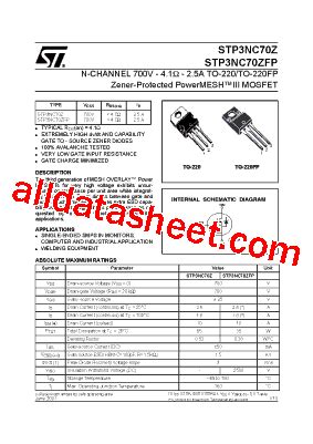 Stp Nc Zfp Datasheet Pdf Stmicroelectronics