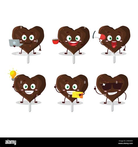 Love Cookies Chocolate Candy Cartoon Character With Various Types Of