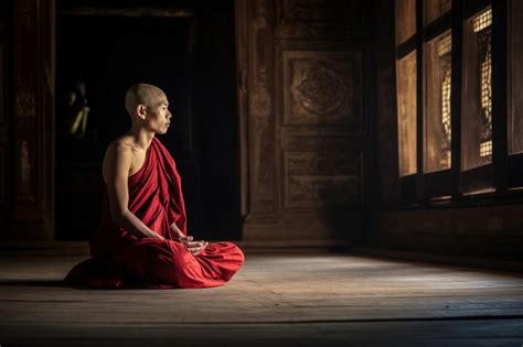 Buddhist monk praying temple adult. | Premium Photo - rawpixel