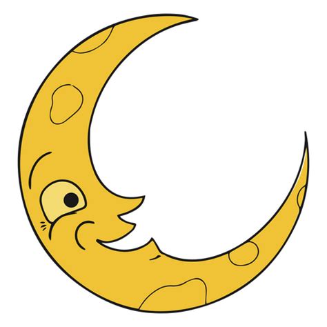 Design Png E Svg De Ilustração De Lua Minguante Feliz Para Camisetas