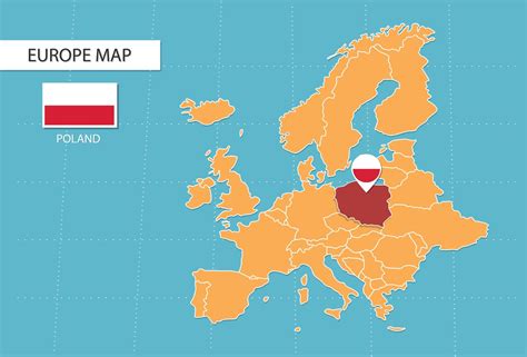 Mapa De Polonia En Europa íconos Que Muestran La Ubicación De Polonia