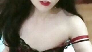 Shemale In Stockings Fucks Herself With A Dildo HD Porn D2 XHamster