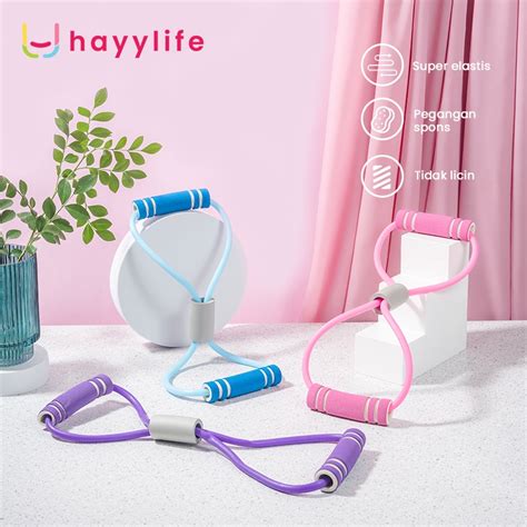 Jual HAYYLIFE Tali Yoga Pilates Fitness Tali Elastis Stretching Alat