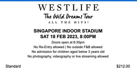 Westlife The Wild Dreams Tour Tickets Vouchers Event Tickets On