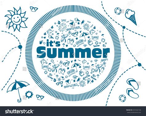 Summer Beach Hand Drawn Vector Symbols Stock Vector Royalty Free