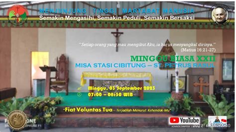 Misa Hari Minggu Biasa Ke Xxii Minggu September Pk