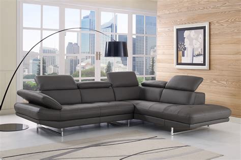 Charcoal Gray Leather Sectional Sofa | Cabinets Matttroy