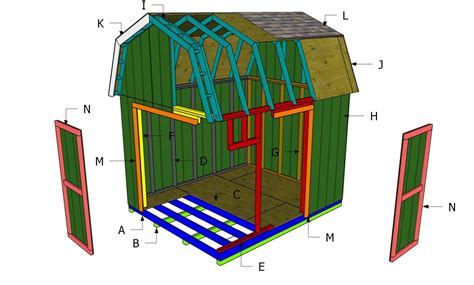 10x12 Shed Plans - Gambrel Shed - Free PDF Download | Free Garden Plans ...