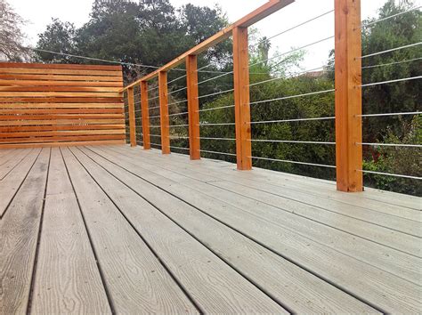 Deck Composite With Redwood Railing Los Angeles By Flores Artscape