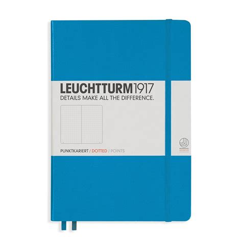 Leuchtturm Hardcover Dot Grid Notebook In Azure Blue A Dot