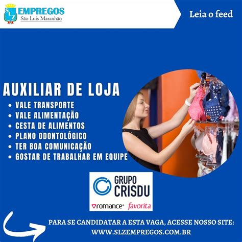 Auxiliar De Loja Slz Empregos