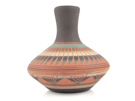 Lot Johnny Williams Navajo Etched Pottery Vase