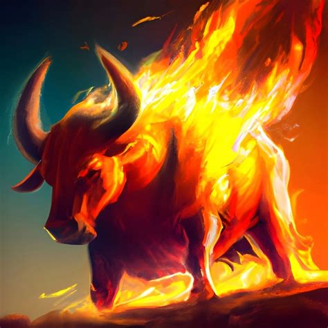 Fire Bull Bull Horns Art Bull Painting Bull Images