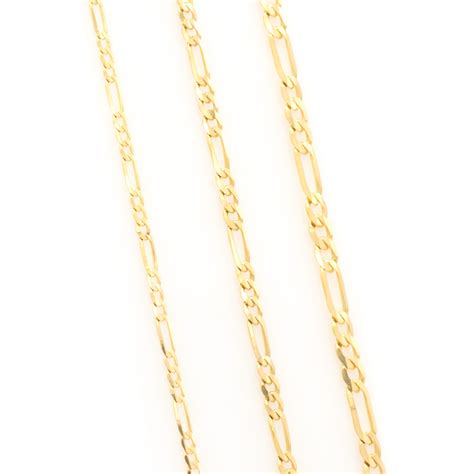 14k Solid Gold Figaro Chain Necklace 3mm Figaro Link Gold Etsy