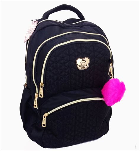 Mochila Juvenil Feminina C Chaveiro Pompom Kika Grande Cm R