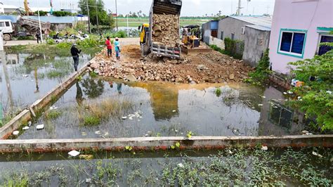 New Project Landfill Flooded Area Complete 100 Process Bulldozer Push