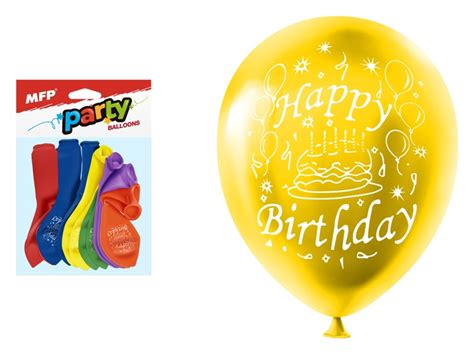 Balon Urodziny 23cm Hapy Birthday Zestaw 12 Szt MFP Dzieciaki Szkolniaki