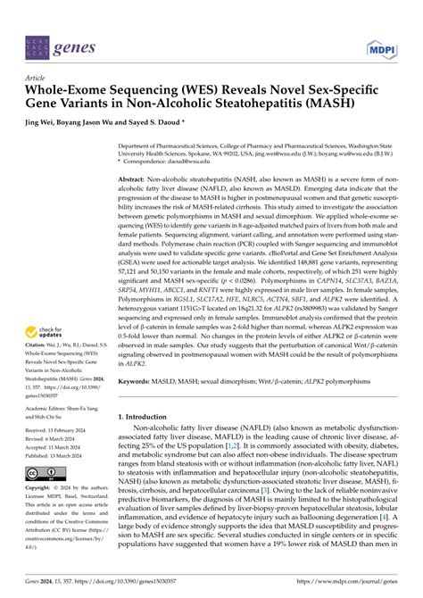 Pdf Whole Exome Sequencing Wes Reveals Novel Sex Specific Gene