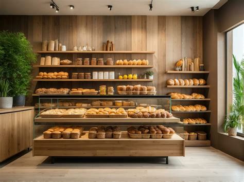 AI generated An elegantly designed modern bakery interior showcasing an ...