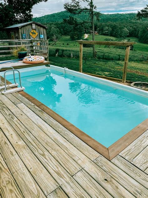 Above Ground Pool With Deck Intex Pool Wooden Pool Pool