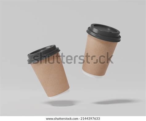 Kraft Paper Coffee Cup Mockup Lid Stock Illustration 2144397633 ...