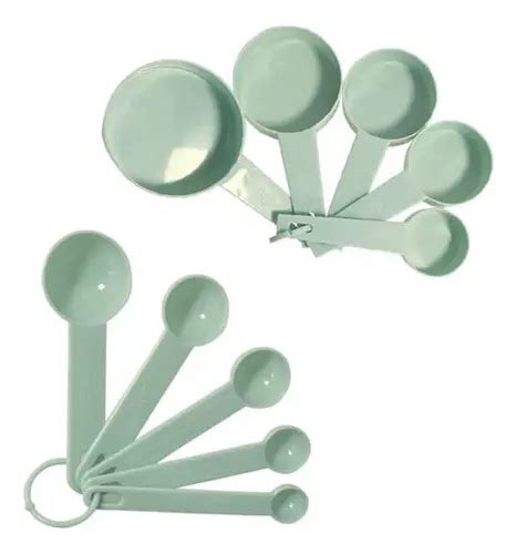 Set X 10 Cucharas Tazas Medidoras Plástico Repostería