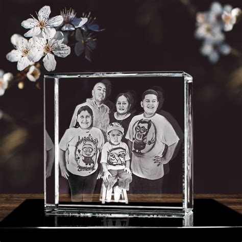 D Crystal Photo Cube Picture Etched In Glass Cube D Photo