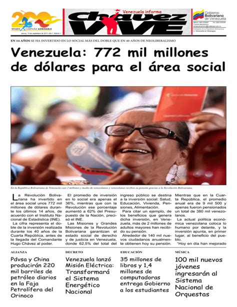 Venezuela Mil Millones De D Lares Para El Rea Social