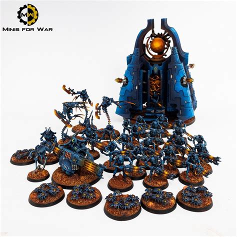 40k Blue Necron Army Minis For War Painting Studio