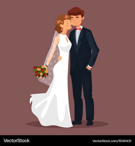 Husband And Wife Man And Woman Couple At Wedding Vector Image