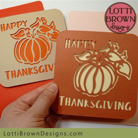 Happy Thanksgiving Card Template For Cricut And Other Cutting Machines