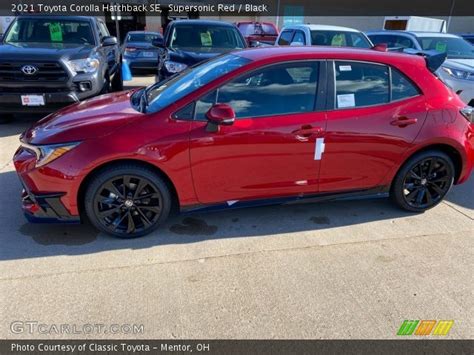 Supersonic Red 2021 Toyota Corolla Hatchback Se Black Interior