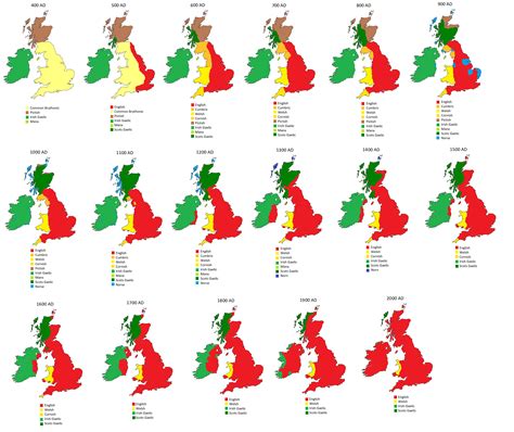 Languages Of The British Isles Throughout History Vivid Maps