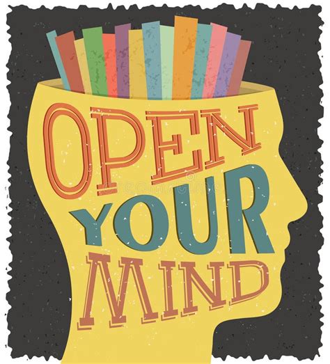 Open Your Mind Band Sign Open Your Mind Grunge Stamp Set Stock Vector