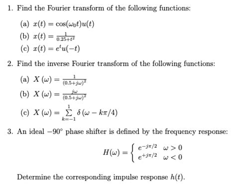 Solved Find The Fourier Transform Of The Following Chegg